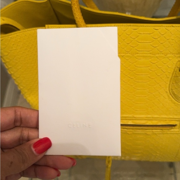 VERY GENTLY USED LIKE NEW!!! Sunflower 🌻 Yellow Python Large Celine Purse - Picture 1 of 6